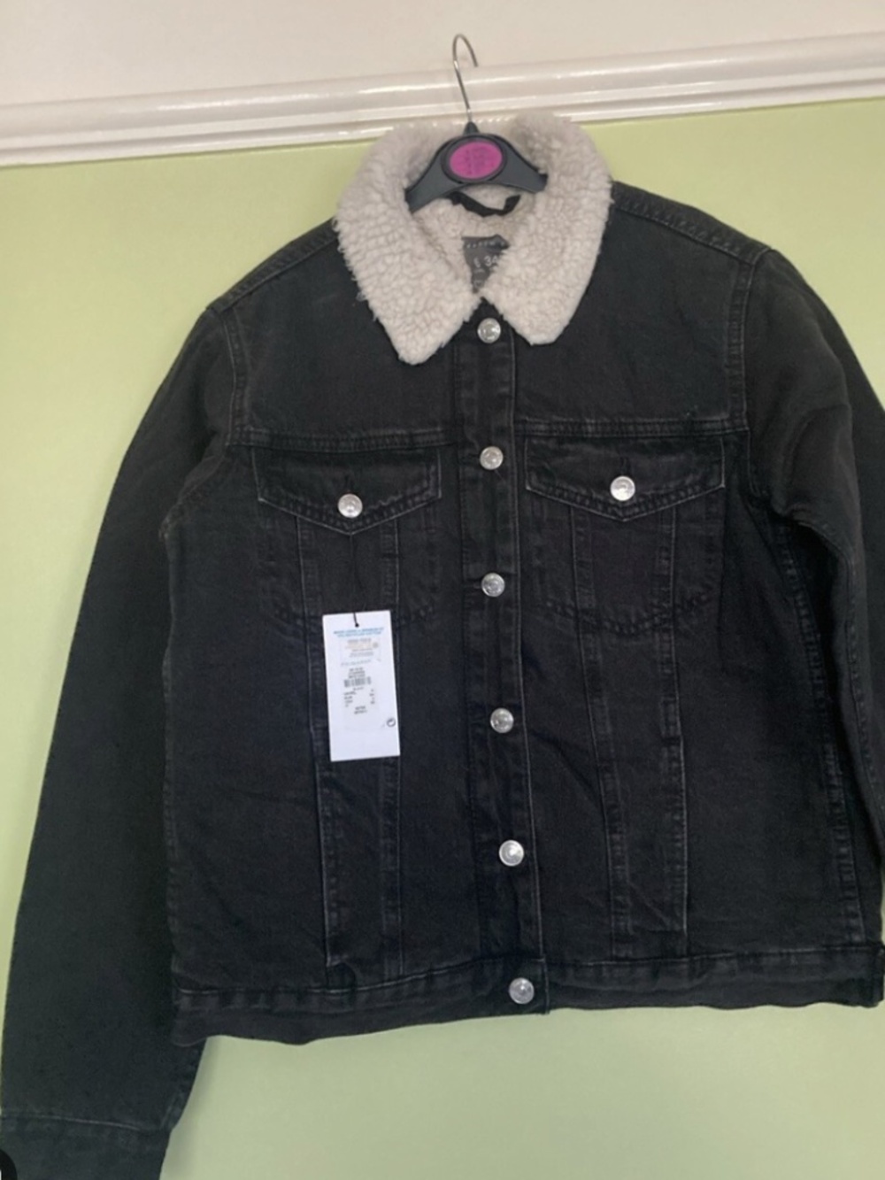 Ladies Primark Denim Sherpa Jacket Size 10